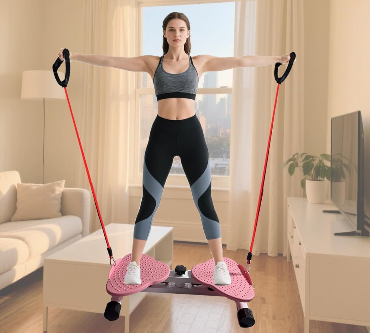 Waist Twister: Adjustable Ab Twisting Machine for Core & Abs Workout | Noiseless Home Gym Equipment to Slim Waist - Ideal for Women & Men